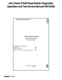 John Deere 3754D Road Builder Diagnostic  Operation and Test Service Manual - TM10334 preview