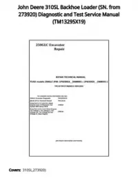 John Deere 310SL Backhoe Loader (SN. from 273920) Diagnostic and Test Service Manual - TM13295X19 preview