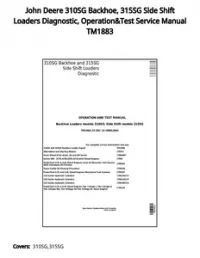 John Deere 310SG Backhoe  315SG Side Shift Loaders Diagnostic  Operation&Test Service Manual TM1883 preview