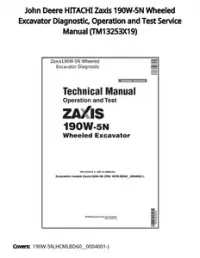 John Deere HITACHI Zaxis 190W-5N Wheeled Excavator Diagnostic  Operation and Test Service Manual - TM13253X19 preview