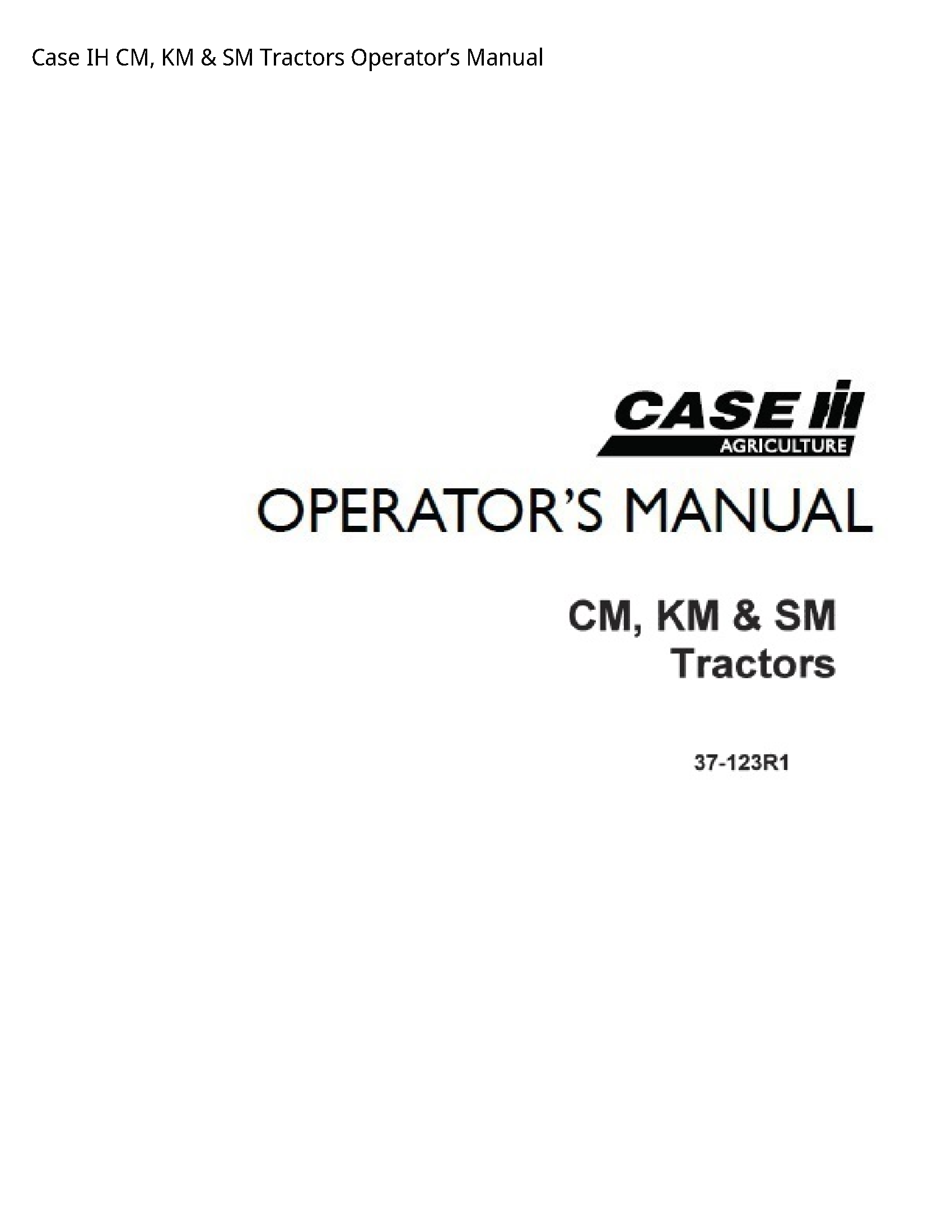 Case/Case IH IH CM manual