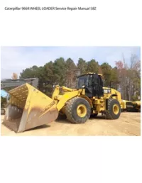 Caterpillar 966R WHEEL LOADER Service Repair Manual 58Z preview