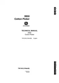 John Deere 9950 Cotton Picker Technical Repair Service Manual -TM1349 preview