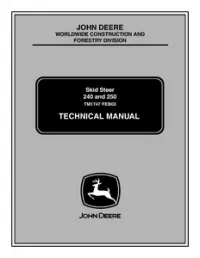 John Deere 240 and 250 Skid Steer Technical Repair Service Manual -TM1747 preview