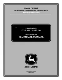 John Deer LT150 LT160 LT170 LT180 LT190 Lawn Tractors Service Repair Manual - TM1975 preview