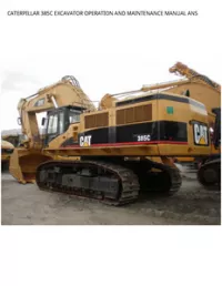 CATERPILLAR 385C EXCAVATOR OPERATION AND MAINTENANCE MANUAL ANS preview