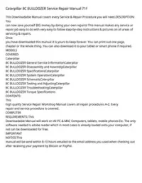 Caterpillar 8C BULLDOZER Service Repair Manual 71F preview