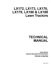 John Deere LX172 LX173 LX176 LX178 LX186 LX188 Service Repair Manual - TM1492 preview