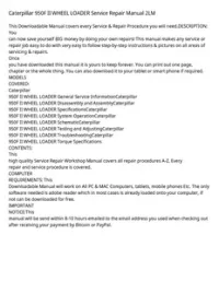 Caterpillar 950F II WHEEL LOADER Service Repair Manual 2LM preview
