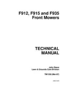 John Deere F912 F915 F935 Front Movers Service Manual - TM1350 preview