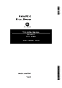 John Deere F910 F930 Front Movers Service Manual - TM1301 preview