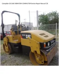Caterpillar CB-334E VIBRATORY COMPACTOR Service Repair Manual C3E preview