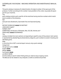 Caterpillar 3160 manual