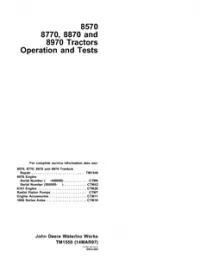 John Deere 8570 8770 8870 8970 Tractor Service Manual - TM1550 preview