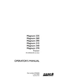 Case IH Magnum 235   Magnum 260   Magnum 290   Magnum 315   Magnum 340   Magnum 370 Tractor Operator’s Manual (PIN ZDRD06500 and above) preview