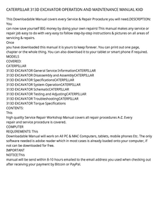 Caterpillar 313D manual