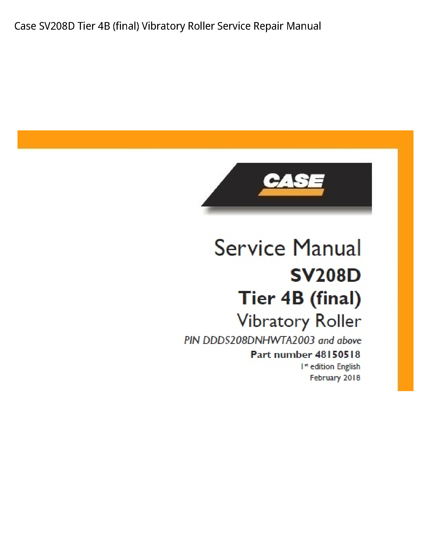 Case/Case IH SV208D Tier (final) Vibratory Roller manual