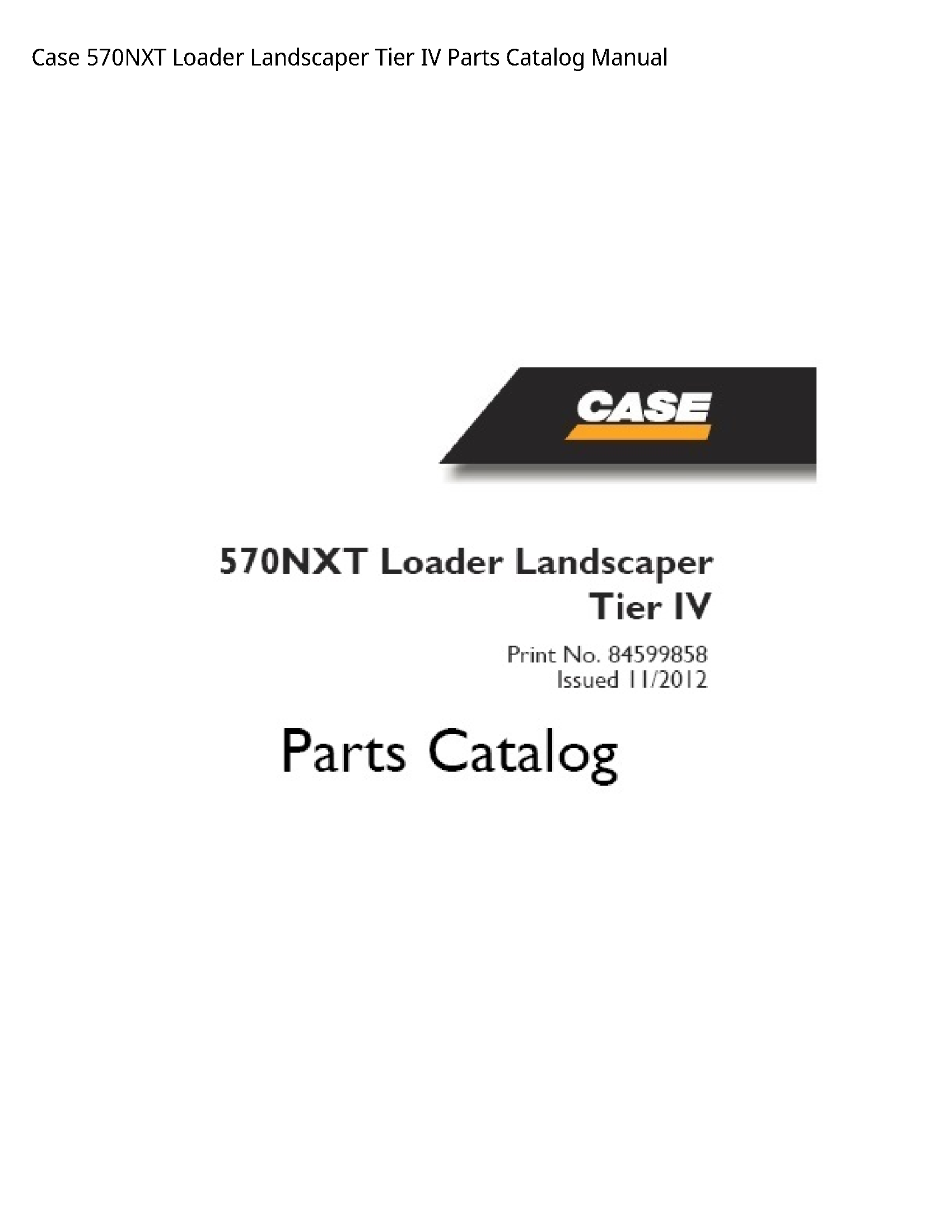 Case/Case IH 570NXT Loader Landscaper Tier IV Parts Catalog manual