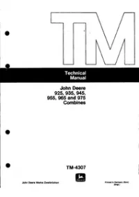 John Deere 925 935 945 955 965 975 Combines Service Repair Manual- TM4307 preview