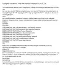 Caterpillar D3B TRACK TYPE TRACTOR Service Repair Manual 27Y preview