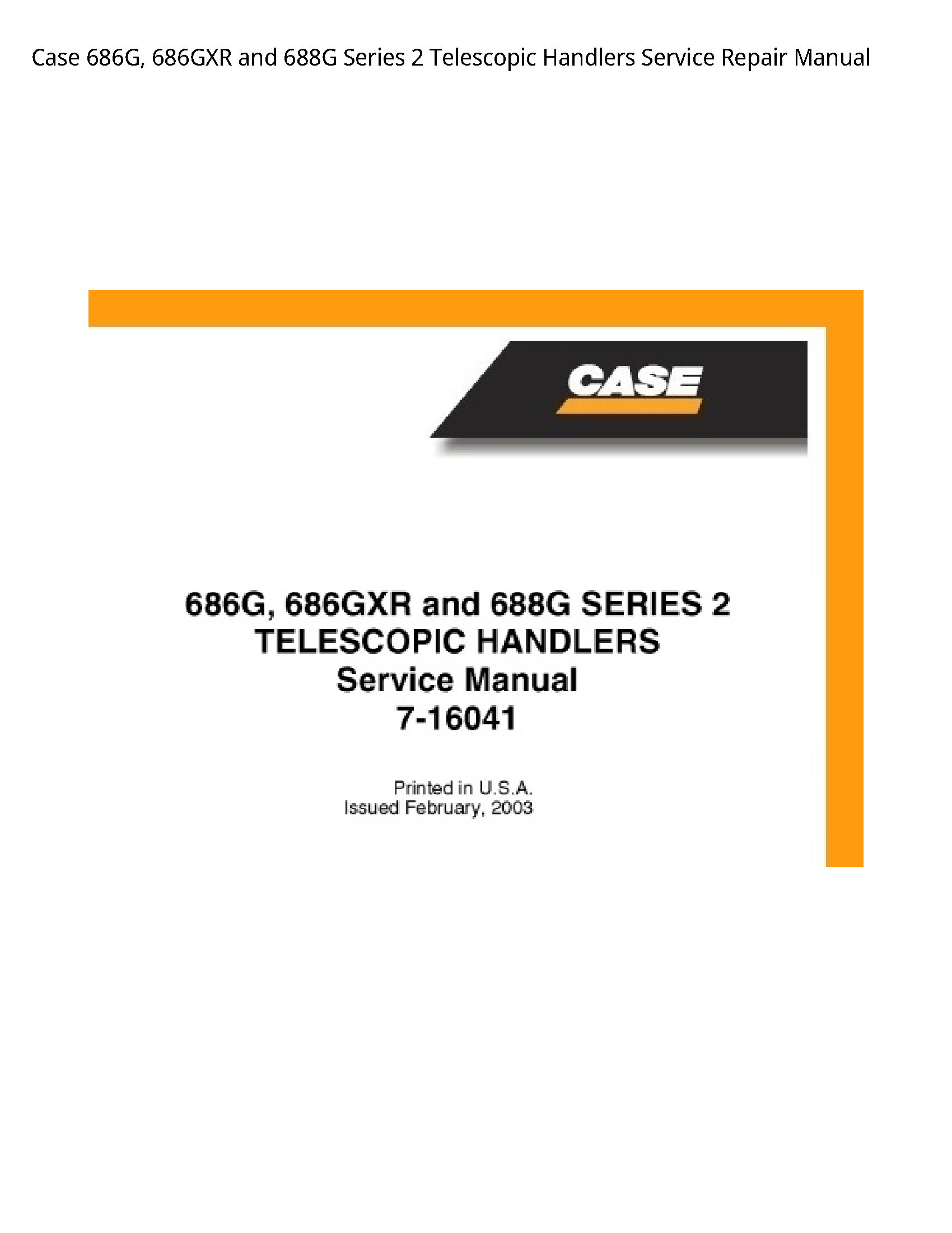 Case/Case IH 686G  Series Telescopic Handlers manual