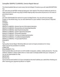 Caterpillar GRAPPLE CLAMSHELL Service Repair Manual preview
