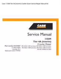 Case 1150M Tier 4A (interim) Crawler Dozer Service Repair Manual NA preview