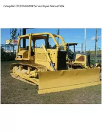 Caterpillar E70 EXCAVATOR Service Repair Manual 3BG preview