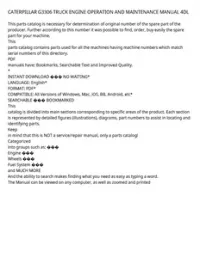 CATERPILLAR G3306 TRUCK ENGINE OPERATION AND MAINTENANCE MANUAL 4DL preview