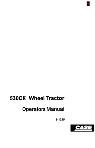 Case/Case IH 530CK Tractor Service Operator Parts manual