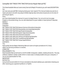 Caterpillar D6T TRACK-TYPE TRACTOR Service Repair Manual PEZ preview