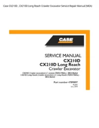 Case CX210D   CX210D Long Reach Crawler Excavator Service Repair Manual (MEA) preview