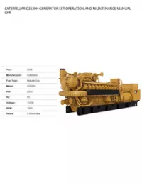 CATERPILLAR G3520H GENERATOR SET OPERATION AND MAINTENANCE MANUAL GFR preview