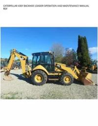 CATERPILLAR 430F BACKHOE LOADER OPERATION AND MAINTENANCE MANUAL RDF preview