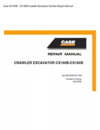 Case CX160B – CX180B Crawler Excavator Service Repair Manual preview