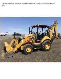 CATERPILLAR 420F BACKHOE LOADER OPERATION AND MAINTENANCE MANUAL SKR preview