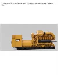 CATERPILLAR G3512H GENERATOR SET OPERATION AND MAINTENANCE MANUAL GF4 preview