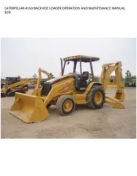 CATERPILLAR 416D BACKHOE LOADER OPERATION AND MAINTENANCE MANUAL B2D preview