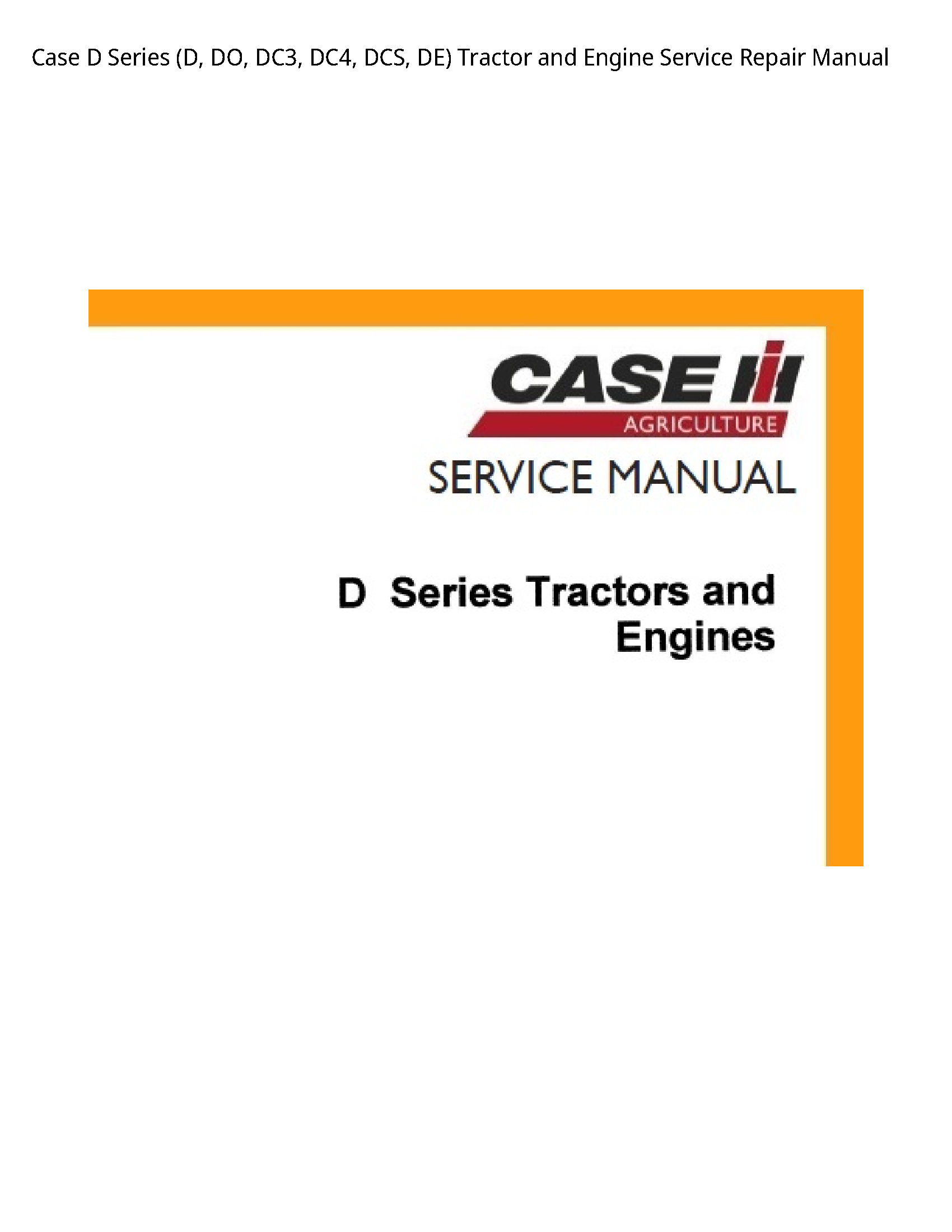 Case/Case IH DC3 Series (D manual