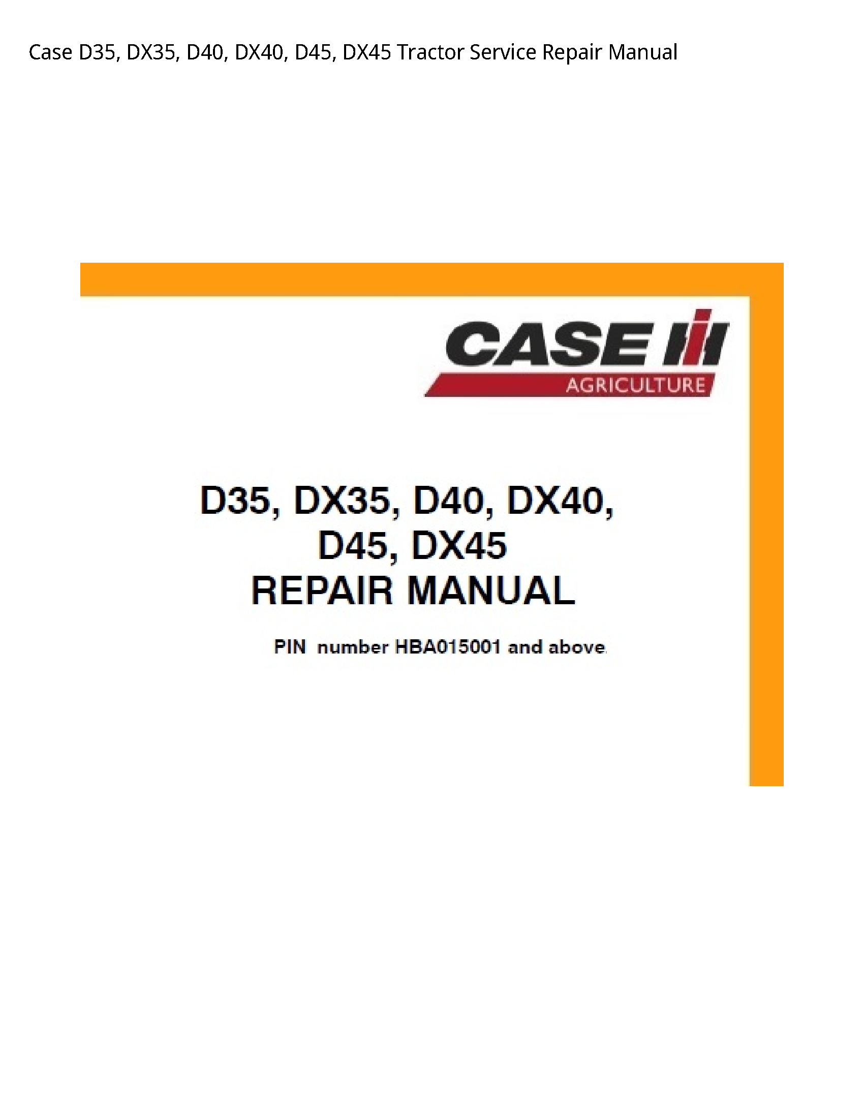 Case/Case IH D35 Tractor manual