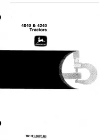 John Deere 4040 and 4240 Tractors Service Manual - TM1181 preview