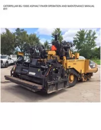 CATERPILLAR BG-1000E ASPHALT PAVER OPERATION AND MAINTENANCE MANUAL RTT preview