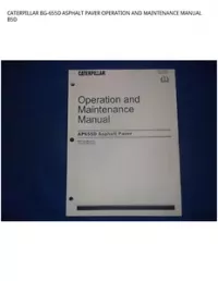 CATERPILLAR BG-655D ASPHALT PAVER OPERATION AND MAINTENANCE MANUAL B5D preview