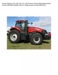 Case IH Magnum 235  260  290  315  340 Tractors Service Repair Manual (Part number 84533022 English July 2011 Replaces part number 84474531) preview