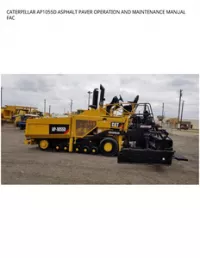 CATERPILLAR AP1055D ASPHALT PAVER OPERATION AND MAINTENANCE MANUAL FAC preview