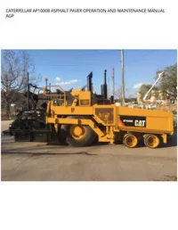 CATERPILLAR AP1000B ASPHALT PAVER OPERATION AND MAINTENANCE MANUAL AGP preview