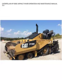 CATERPILLAR AP1000E ASPHALT PAVER OPERATION AND MAINTENANCE MANUAL T1F preview
