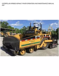 CATERPILLAR AP800D ASPHALT PAVER OPERATION AND MAINTENANCE MANUAL A5P preview