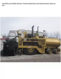 CATERPILLAR AP900B ASPHALT PAVER OPERATION AND MAINTENANCE MANUAL AGJ preview
