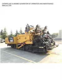 CATERPILLAR C4.4DE88E3 GENERATOR SET OPERATION AND MAINTENANCE MANUAL GTD preview